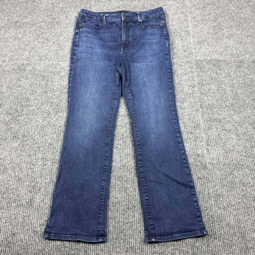 Talbots Barely Boot Jeans Size 12P Blue Denim High Rise Stretch Dark Wash VN5463